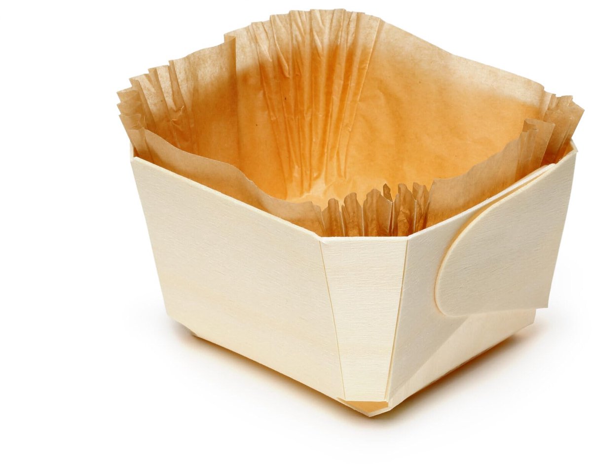 Pani-bakvorm gravin van hout - Set van 10 - Houten bakvorm met papieren vouwdoos - Perfect voor heerlijke taarten - ShopVlot