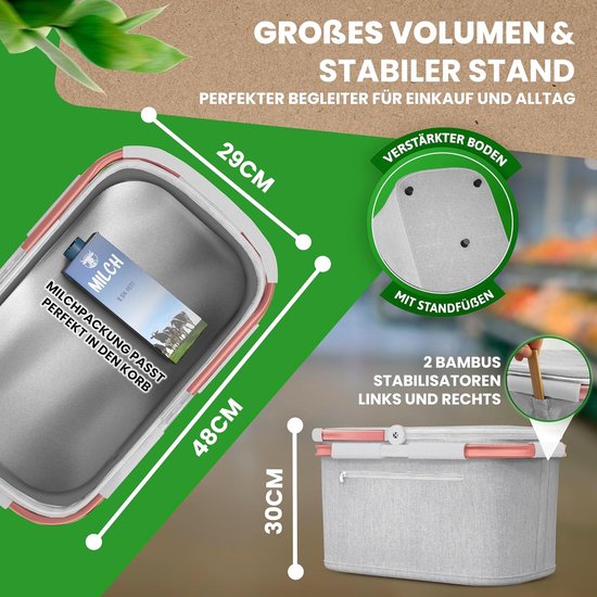 Thermo-boodschappenmand groot - geïsoleerde koeltas - versterkte bodem - ideaal voor picknicks - ShopVlot van Thermo期开奖 — afbeelding 4