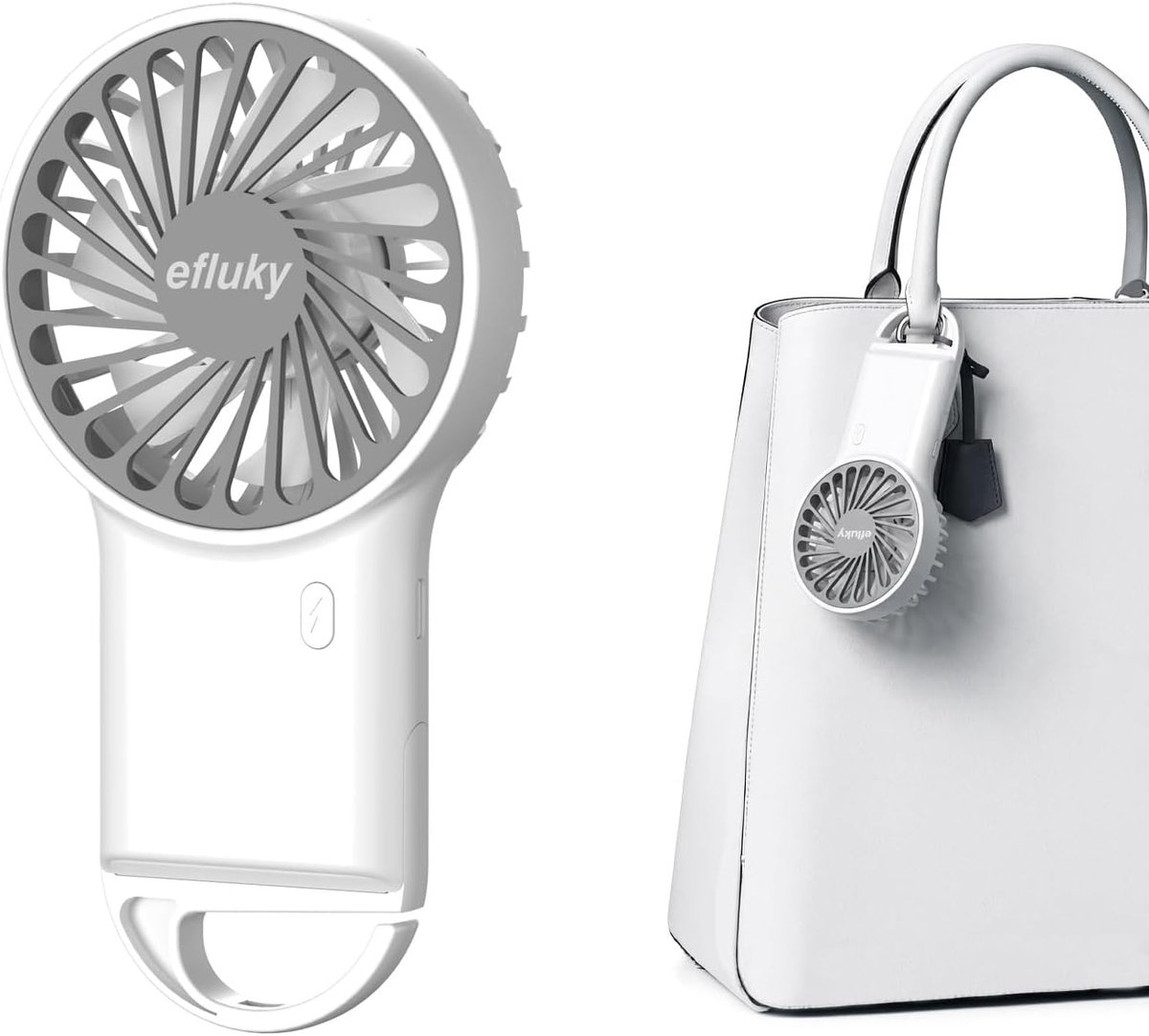 Handventilator 3 snelheden - oplaadbare mini ventilator - draagbaar met haak - ideaal voor onderweg - ShopVlot
