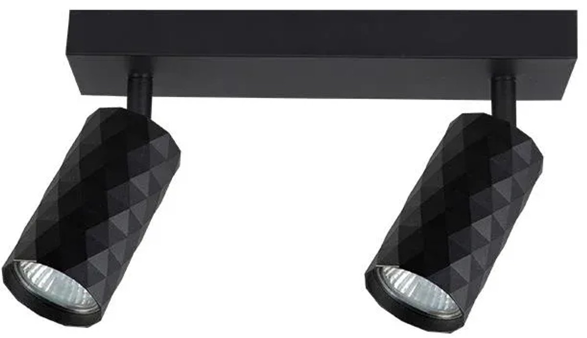 Plafondlamp GU10 LED Glamour verstelbaar x2 zwart