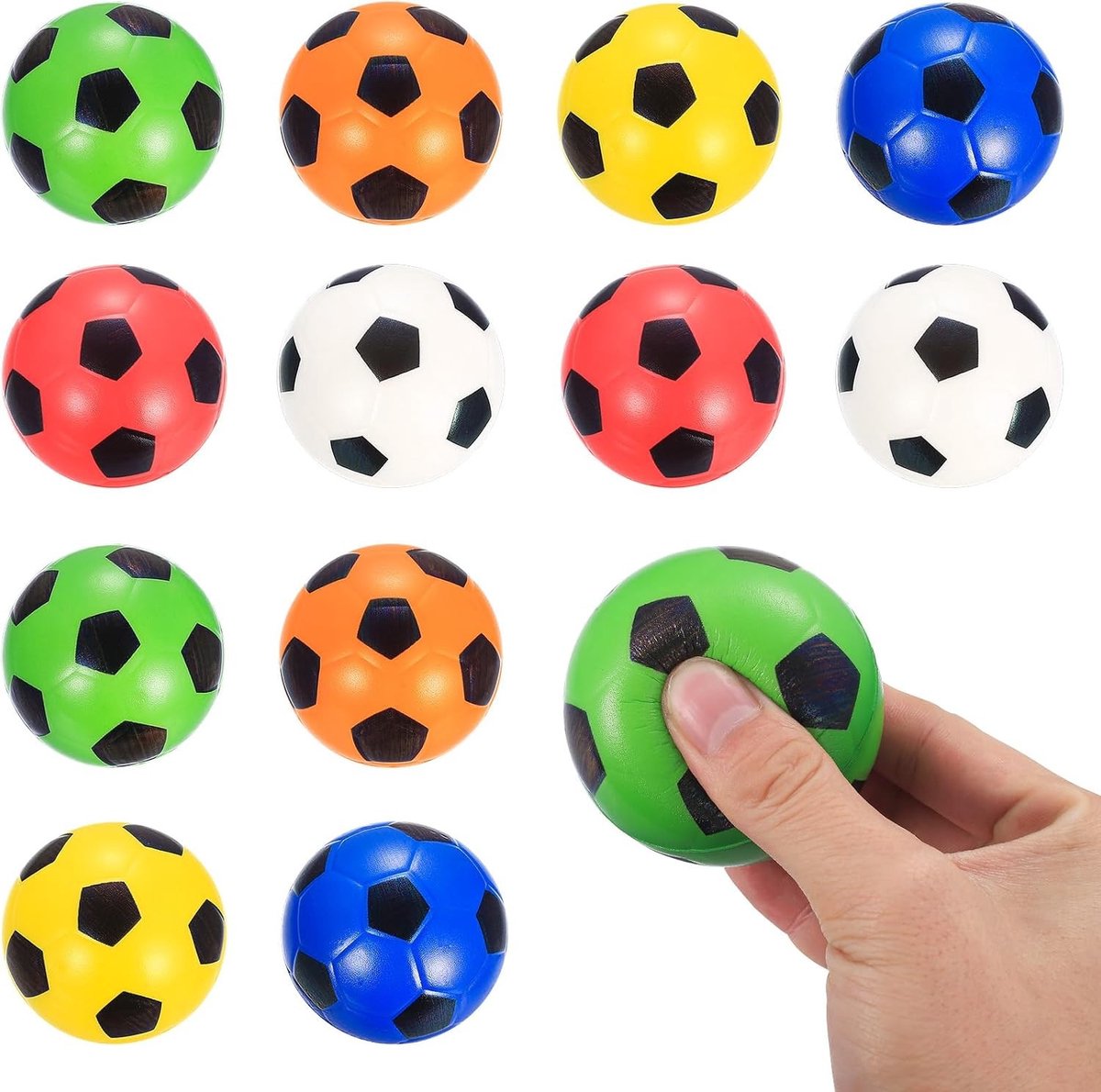Antistressballen - Voetbal Design - 63 mm - PU-schuimbal - Voor Volwassenen