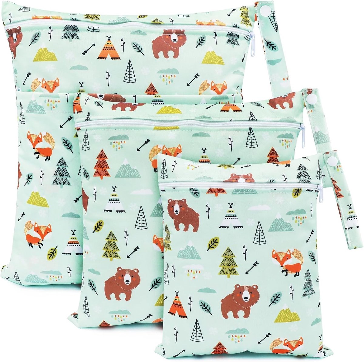 Ruime luiertas met 3-delige set, wasbare luiers, organizer en natte zakken voor baby's, ideaal voor peuters en kleuters