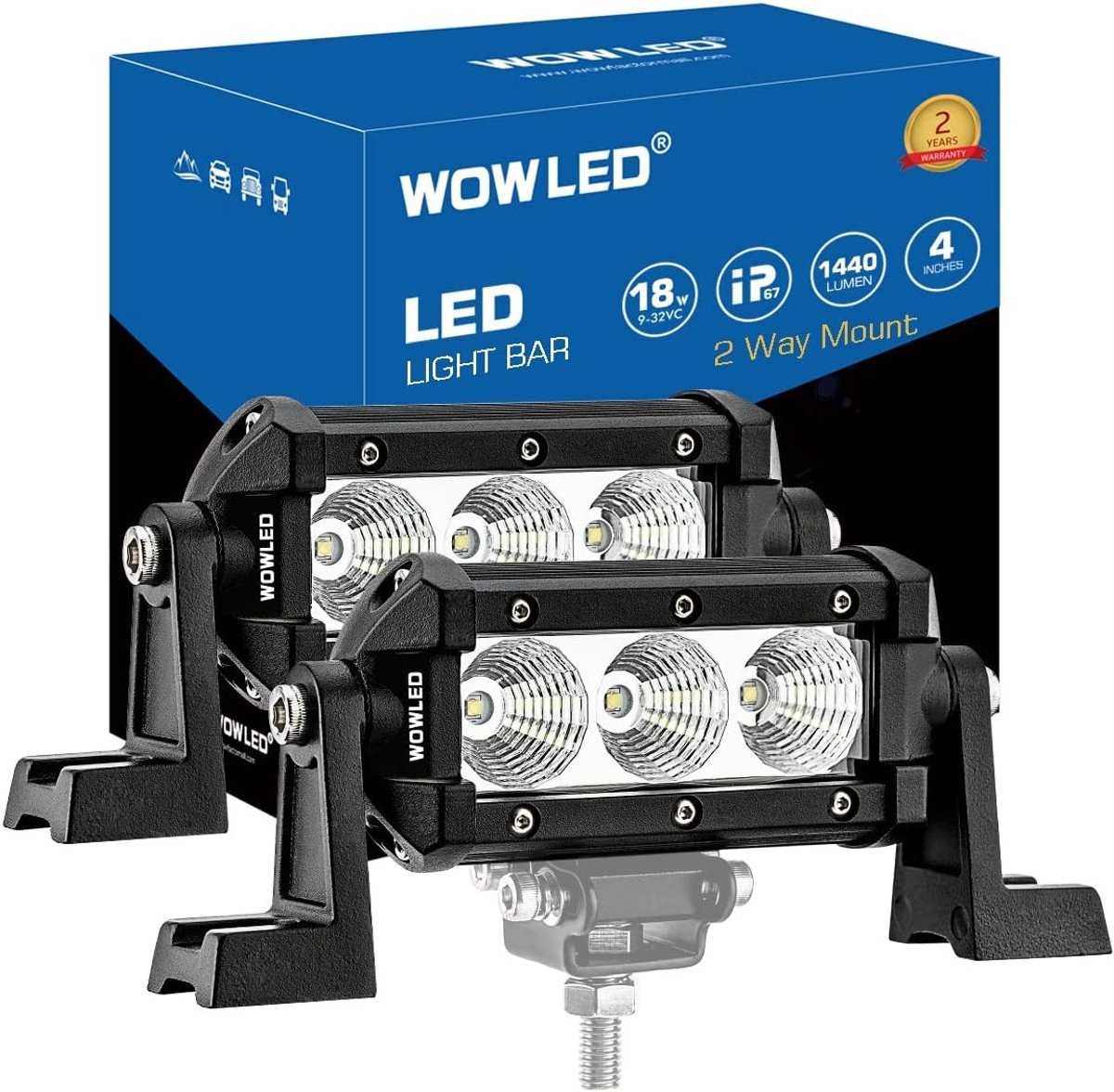 Krachtige 4 Inch 18W LED Werklichtbalken voor Off-Road Gebruik, Waterdichte Verlichting voor SUV, ATV, UTV en Pickup Trucks met Combo Beam en Hoge Helderheid