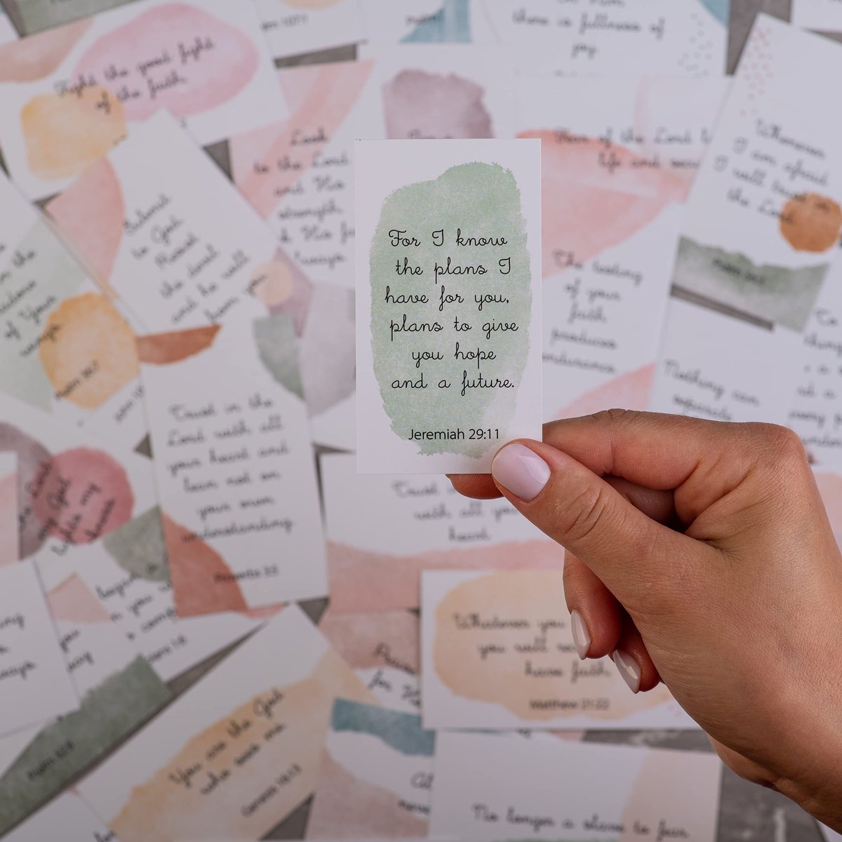 DIVERSEBEE Inspirerende gebedskaarten, 60 unieke Bijbelvers Diverse Mini Schriftaanmoediging Motiverende Christelijke - ShopVlot