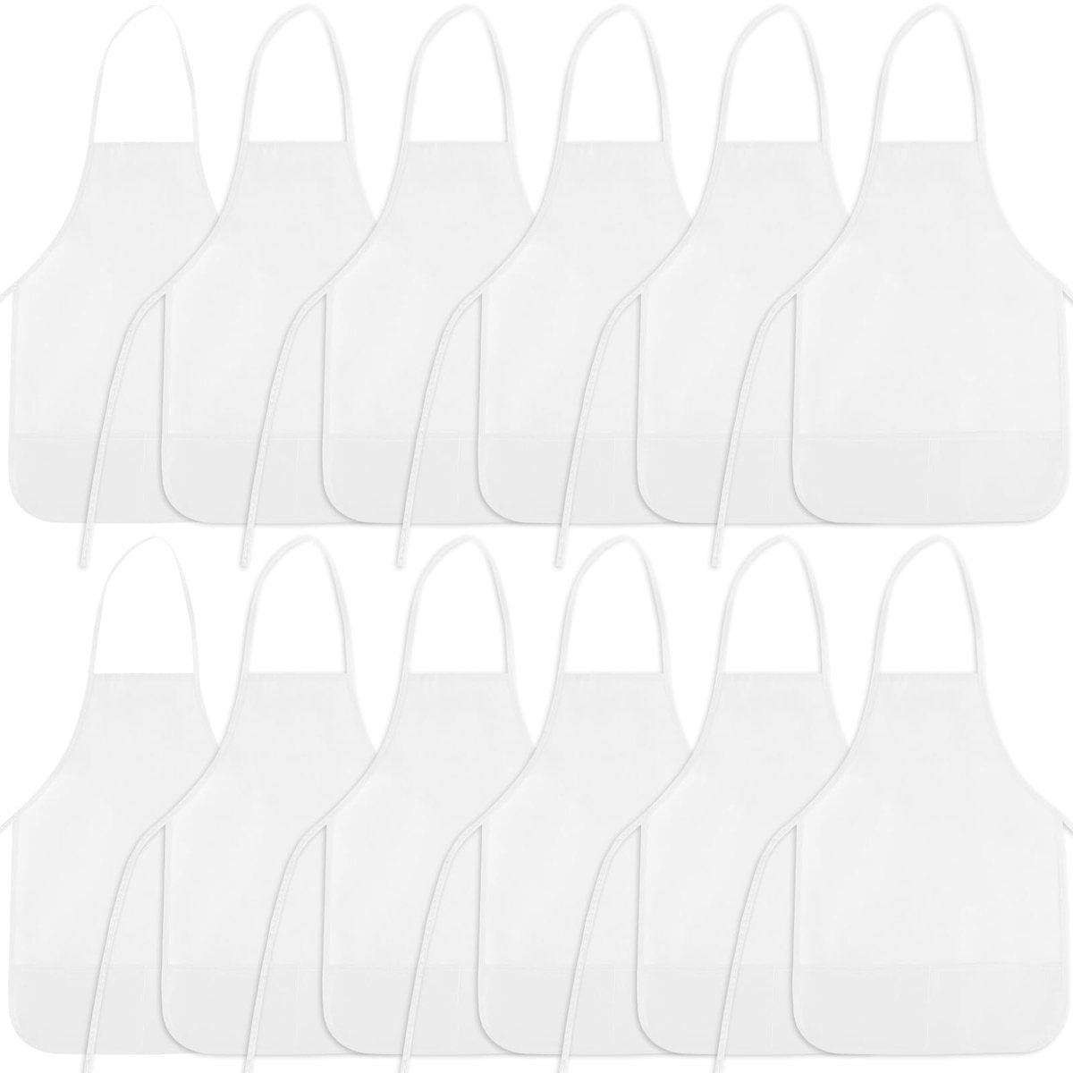 Schilderschorten voor kinderen 33 x 48,3 cm - Wit katoen - 2 ruime zakken - Perfect voor artistiek schilderen - ShopVlot