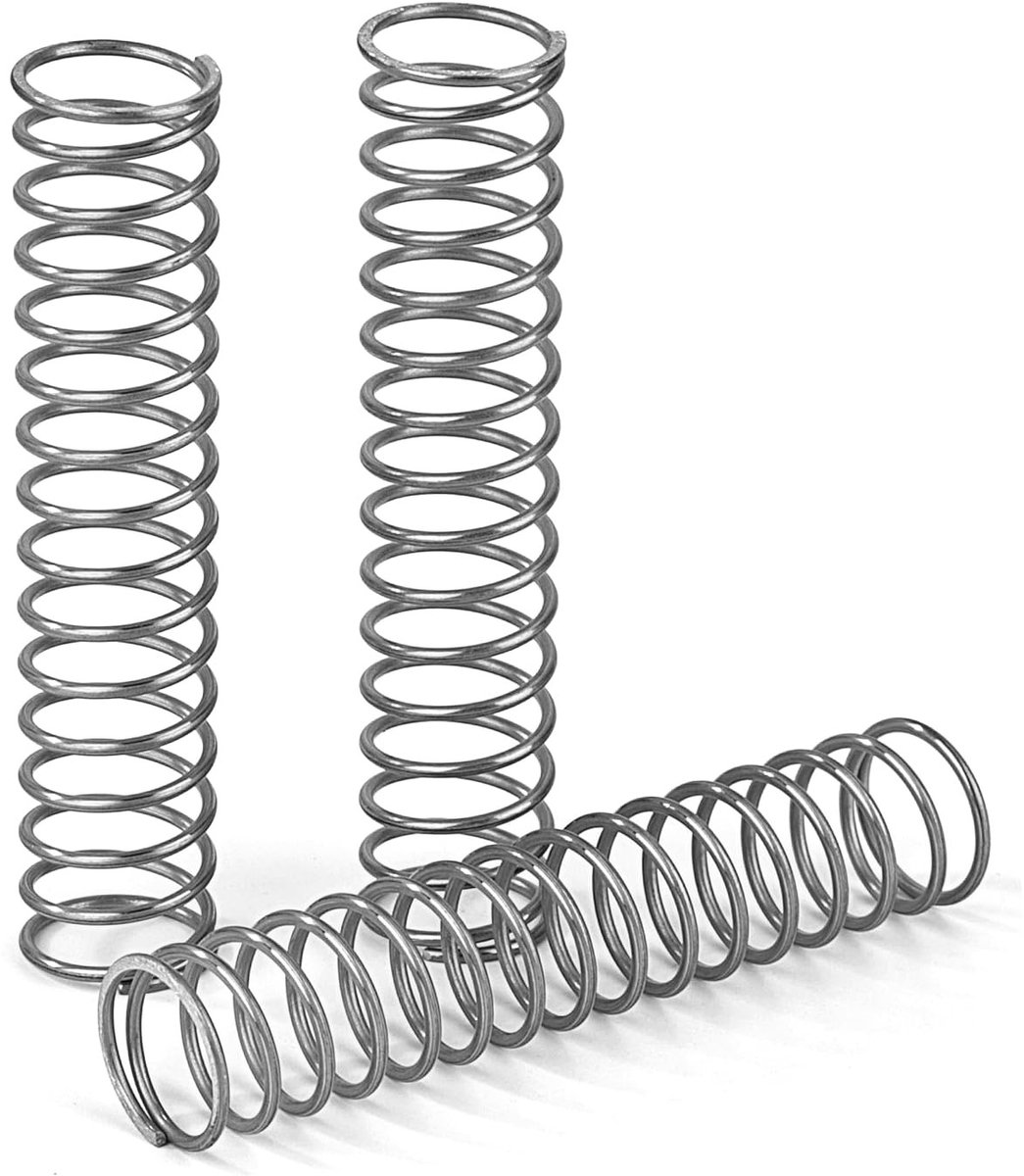 Rvs compressiespringen 70 mm met draaddiameter 1.2 mm en binnen diameter 12 mm, set van 4 stuks voor optimale veerkracht