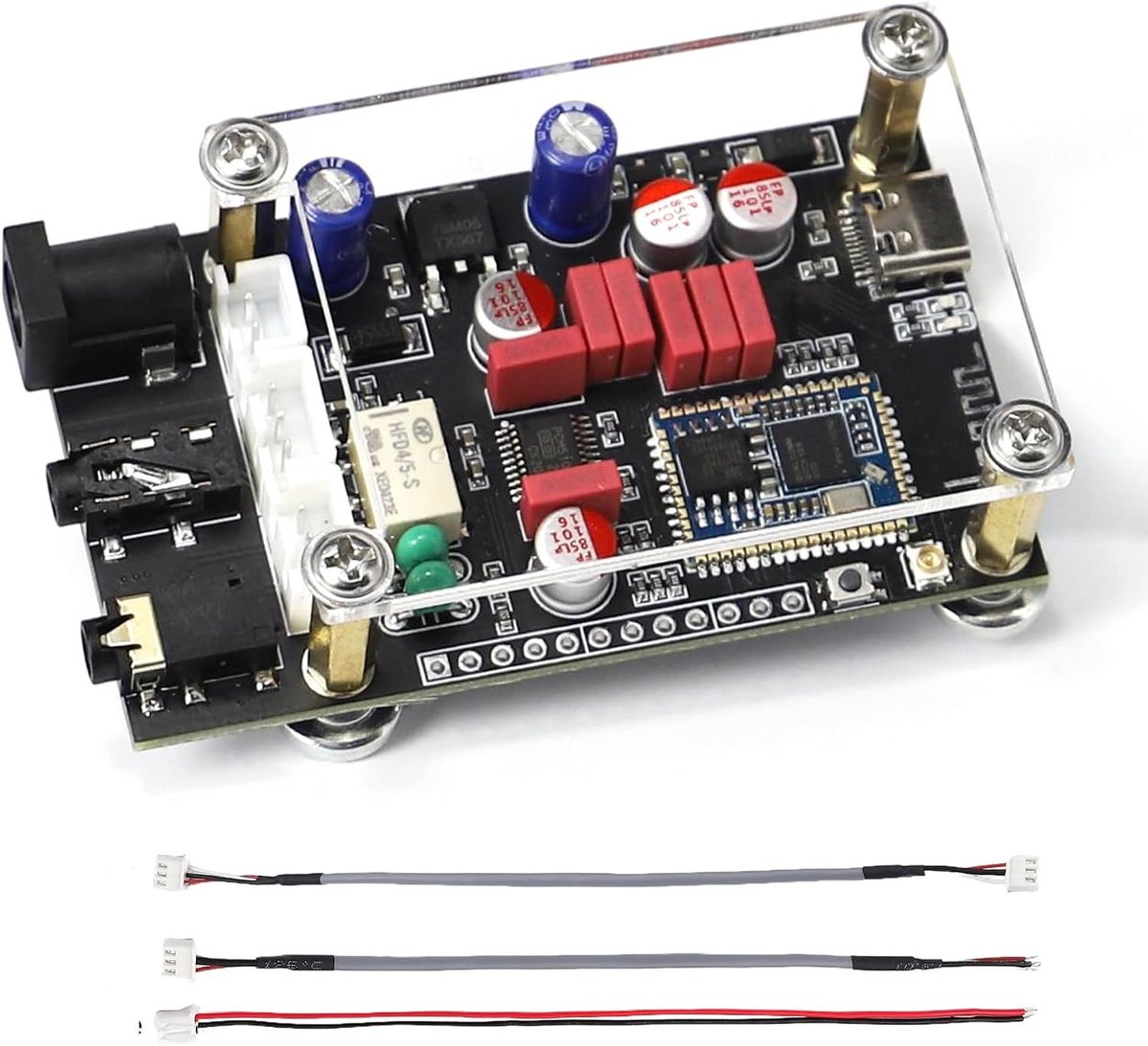 Audio Decoding Module met APTX LDAC, I2S Output en Acryl Behuizing voor DIY Draadloze Speakers met 50M Bereik