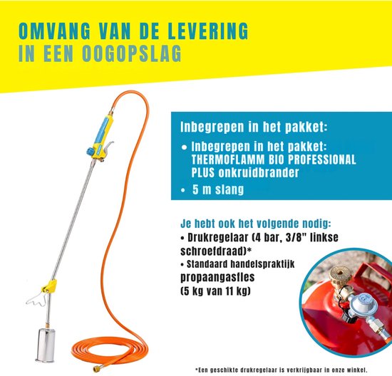 Lìon® Onkruidbrander - Onkruidbrander Gas - Onkruidverwijderaars - Geel en Blauw - 94cm x 23cm x 37cm van Lion — afbeelding 2