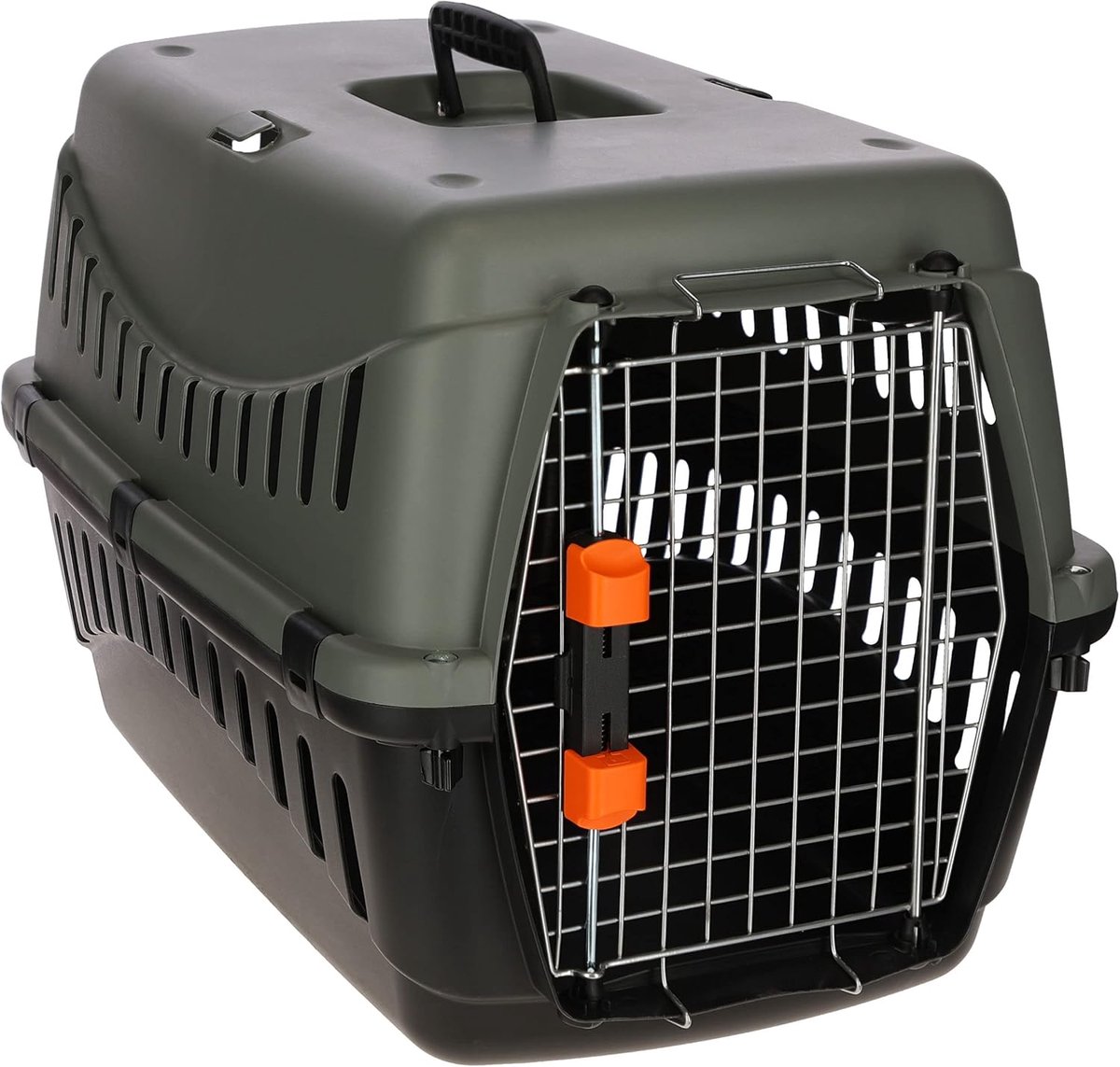 Reismand Huisdier - Transportbox Kat Hond - Veilig Vervoer - IATA Goedgekeurd - 60x40x385 cm - Grijs Zwart