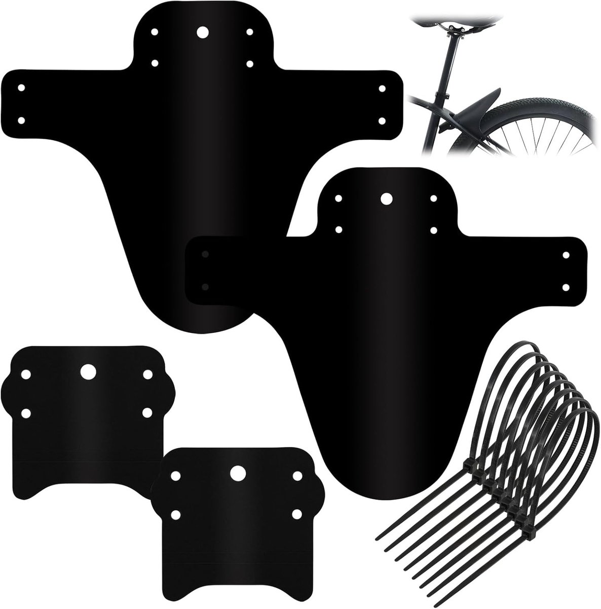 Set van 2 Universele Fietsmudguards voor Mountainbikes, Bescherming tegen Modder en Vuil voor Fietsen van 20-29 Inch, Voor Voor- en Achterwiel