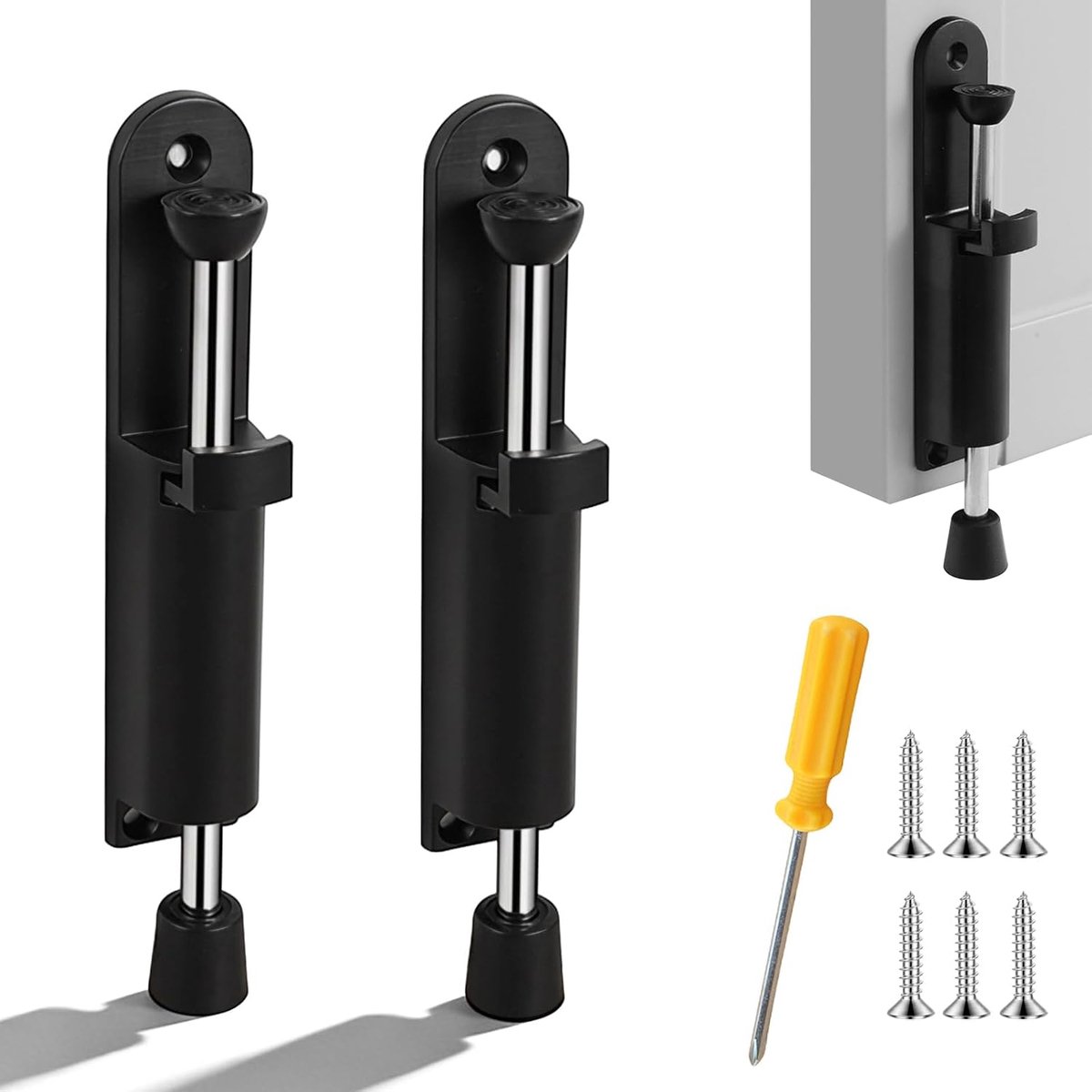 2 stuks deurvasthouders voor buiten, zwart, winddichte deurstopper, winddichte deurstopper, deurvasthouder set met - ShopVlot