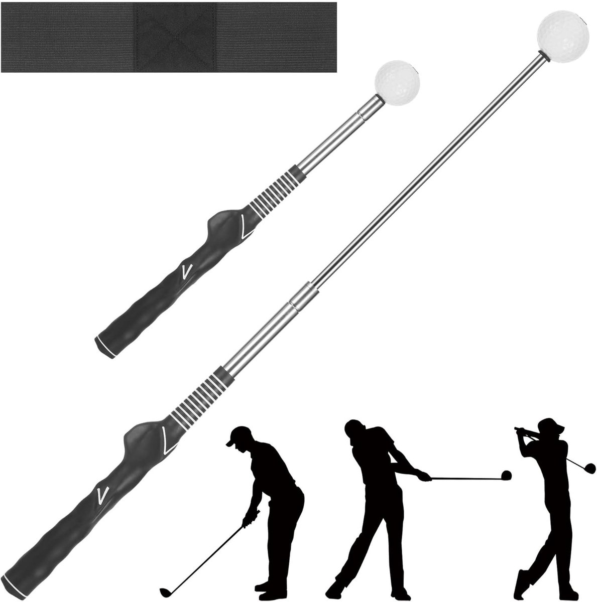 Golf Swing Trainer voor Effectieve Swing Oefeningen, Verstelbare Trainingstools voor Binnen en Buiten, Perfect Geschenk voor Golfliefhebbers