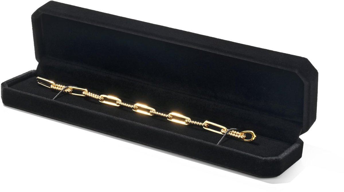Sieraden doos - fluwelen lange kettingen opbergdoos - zwart - handige opslag voor armbanden - ShopVlot