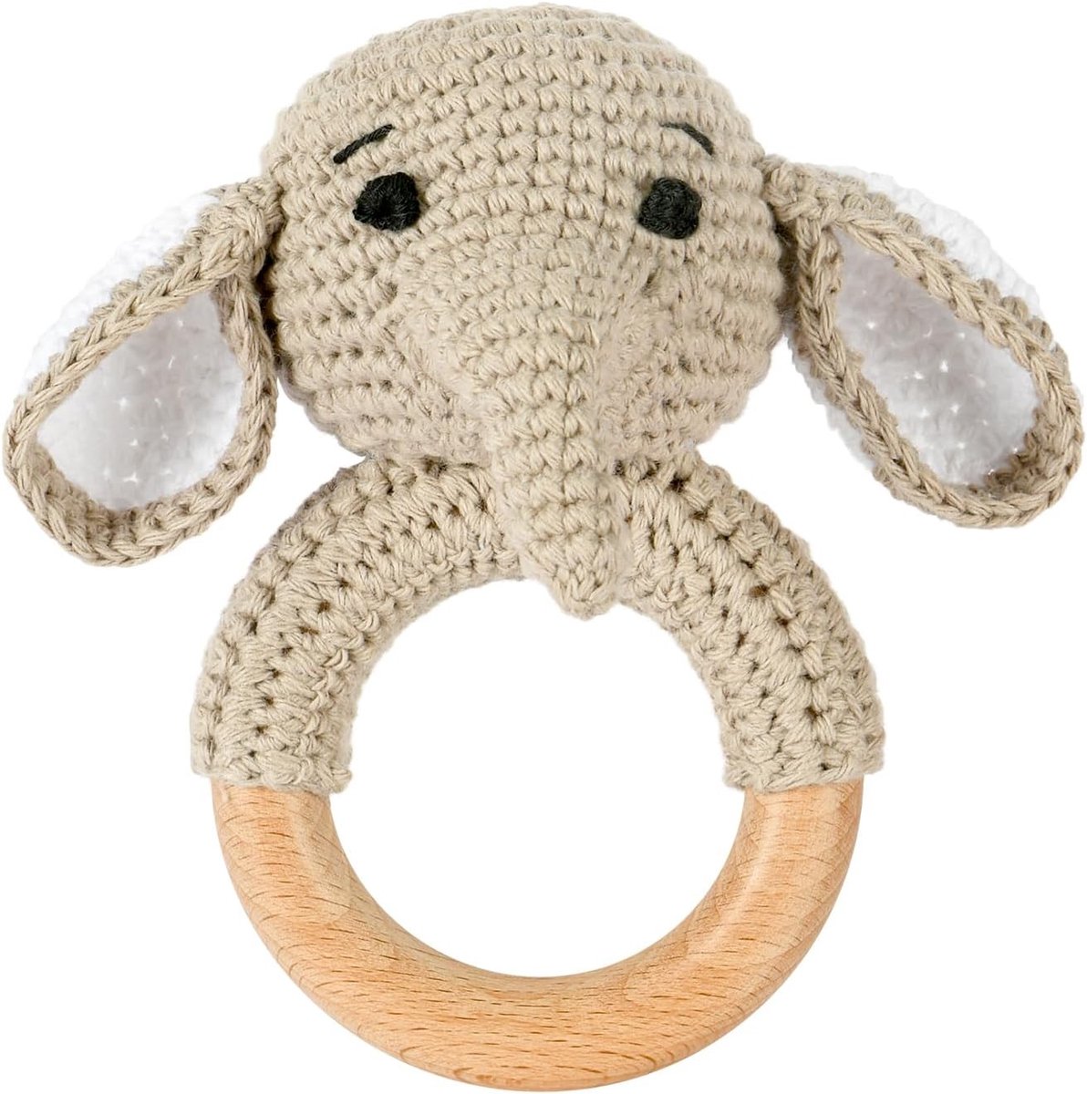Houten Kralenspeelgoed voor Baby's - Zachte Rammelaar met Dierenthema, Handgemaakt Sensory Speelgoed voor Peuters van 0 tot 12 Maanden, Perfect Cadeau voor Jongens en Meisjes