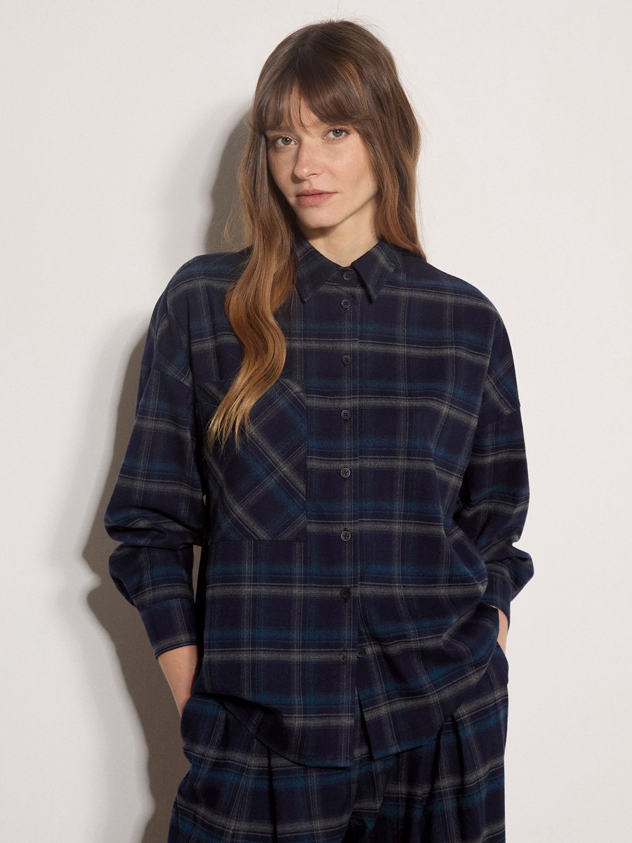 Oversized overhemd met ruitjesprint