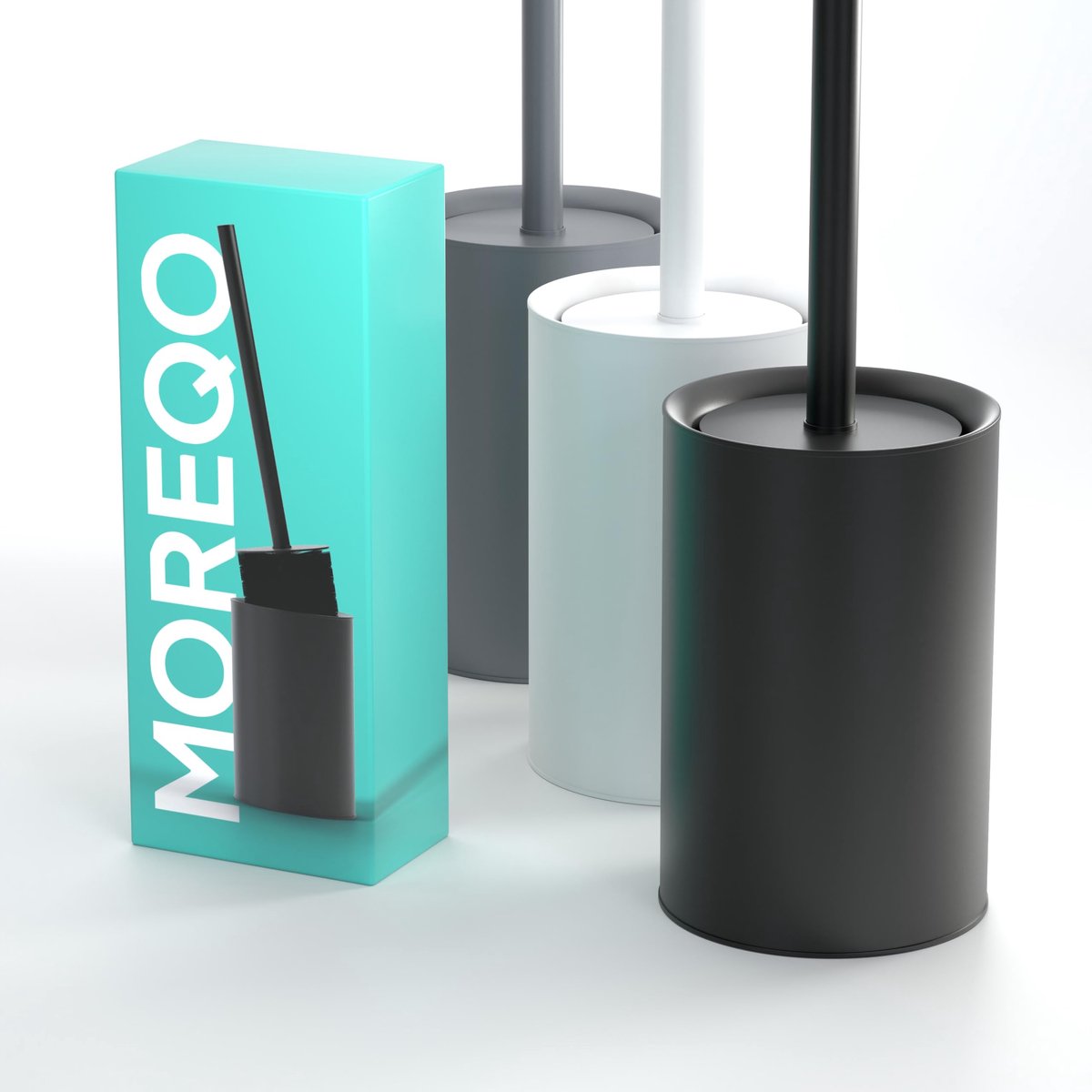 Toiletborstel Zwart - Moderne Wc-borstel met Houder - Zonder Boren - Stijlvolle Badkameraccessoire - ShopVlot