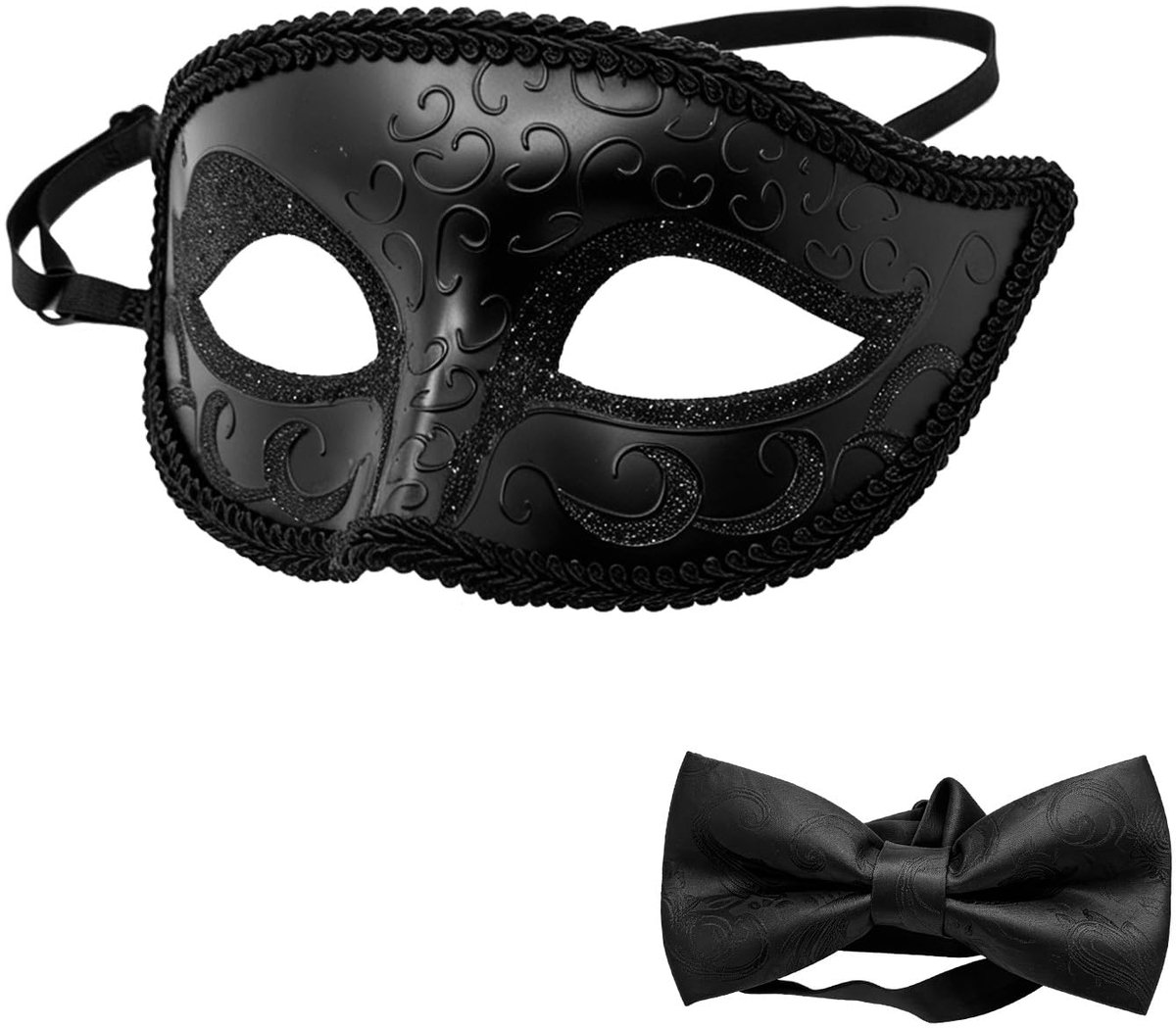 Venetiaans masker voor heren - retro - met vlinderdas - perfect voor maskerbal - ShopVlot