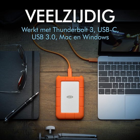 Externe Harde Schijf - Mobiele Opslag - Data Back-up - Schok- en Waterbestendig - 1TB Capaciteit - Oranje — afbeelding 4