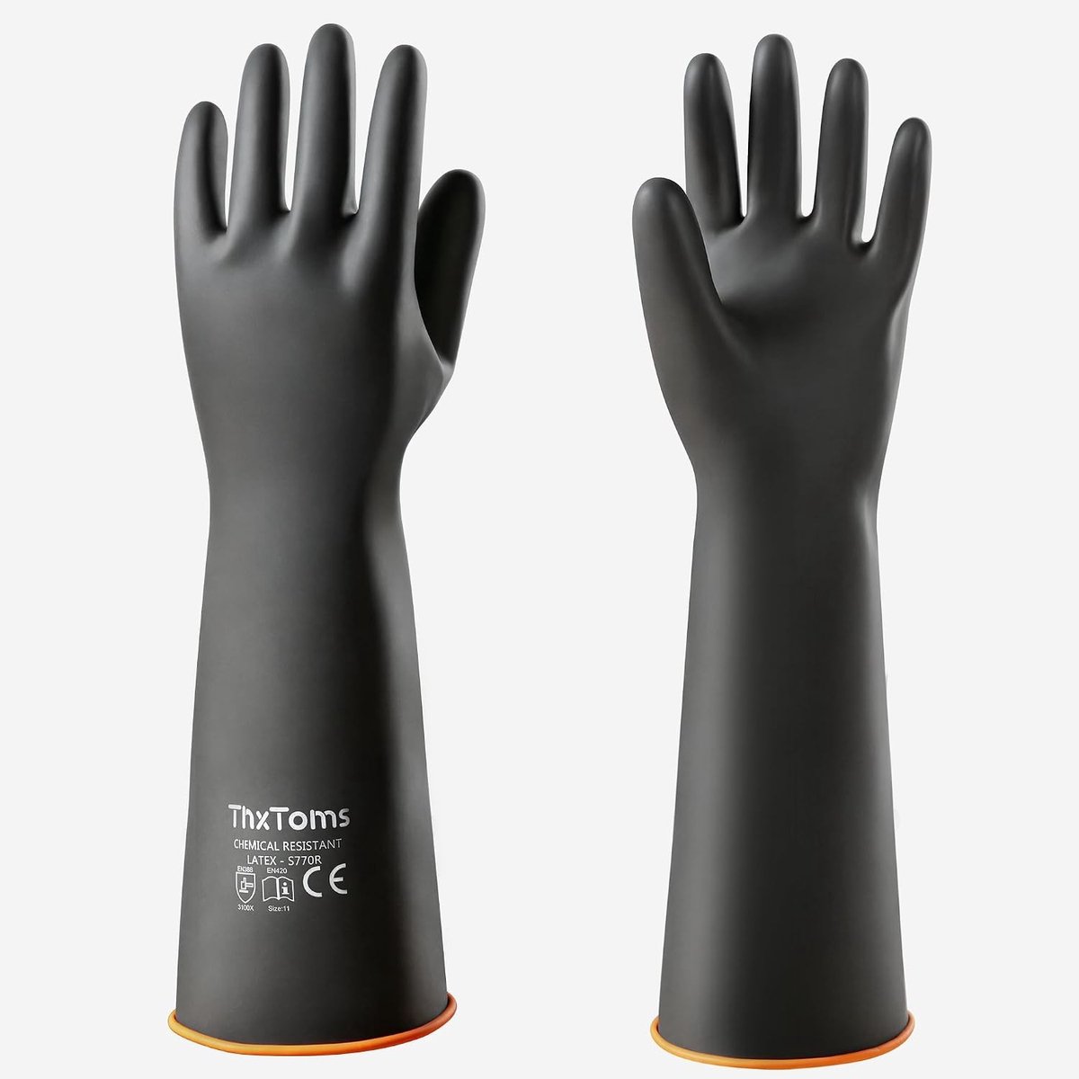 Zware Latex Handschoenen voor Chemische Bescherming tegen Zuren, Alkali en Olie