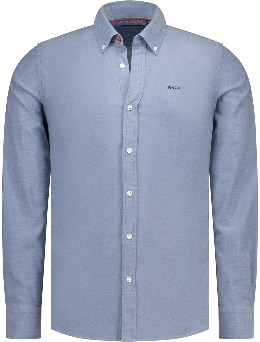 New Zealand Auckland Overhemd Shirt Long Sleeve 26hn500 2637 Capri Blue Mannen Maat - 3XL