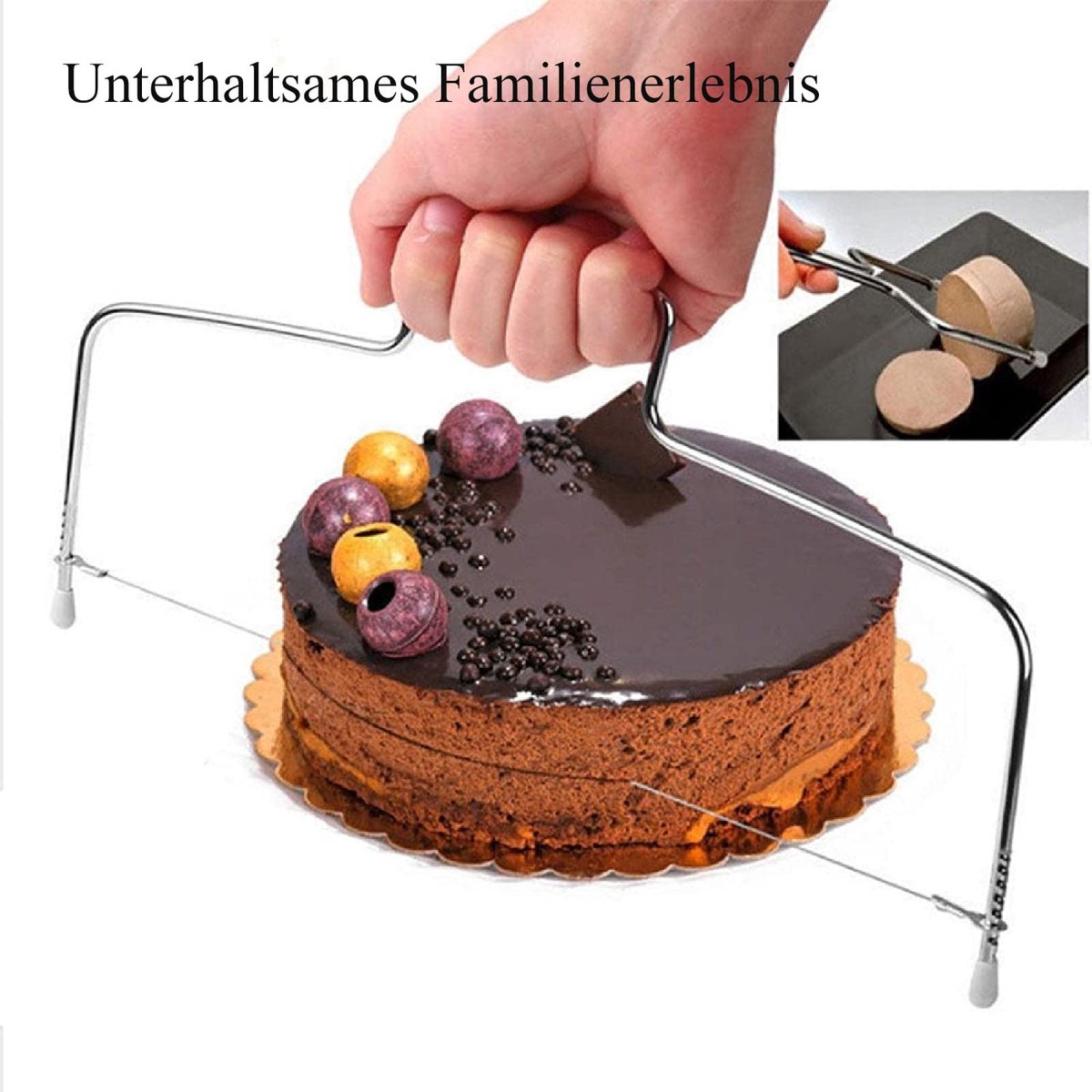 Taartvloersnijder 32 cm - roestvrij staal - in hoogte verstelbaar - ideaal voor perfecte taarten - ShopVlot