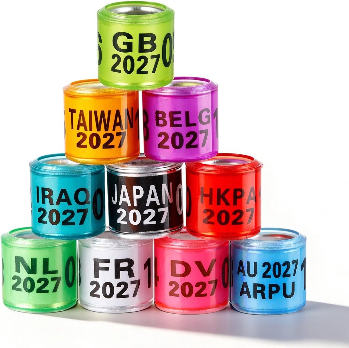 Multicolor Aluminium Duiven Identificatie Ringen - 100 Stuks Voetbanden voor Training en Identificatie van Vogels