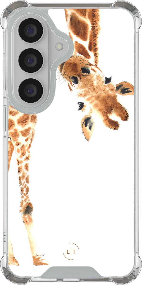 Shockproof hoesje - Geschikt voor Samsung Galaxy S26 - Giraffe - Extra sterke case - TPU/polycarbonaat - Giraffe - Bruin, Transparant