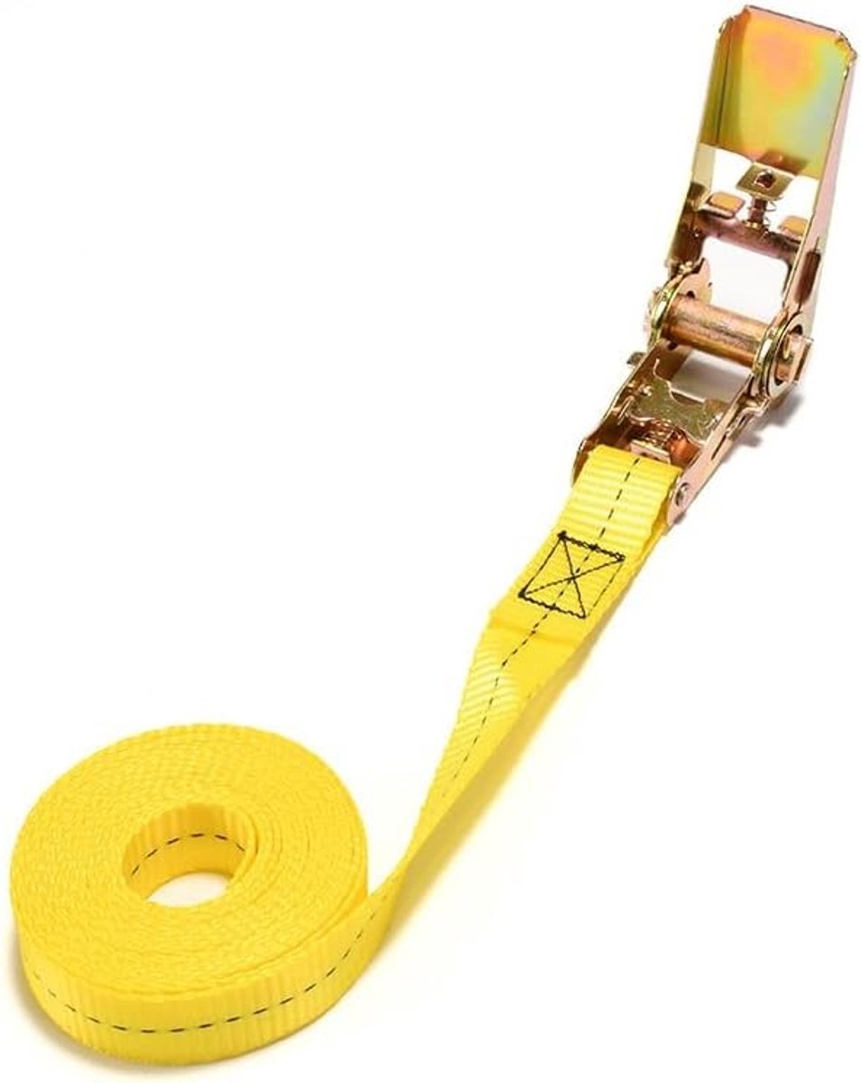 Robuuste Lashing Strap van 1 m met Ratchet en 25 mm Breed, Ideaal voor Bevestigen van Auto's, Handkarren en Bagage