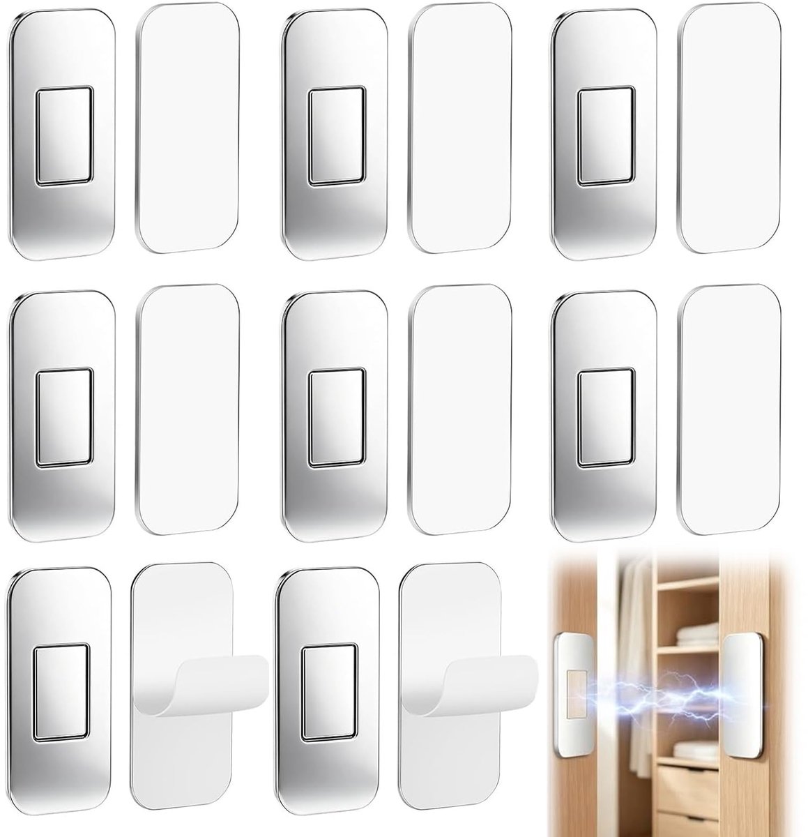 8 stuks magneten voor kastdeuren, ultradun, sterke deurmagneten voor meubels, magneetsnappers, zelfklevend - ShopVlot