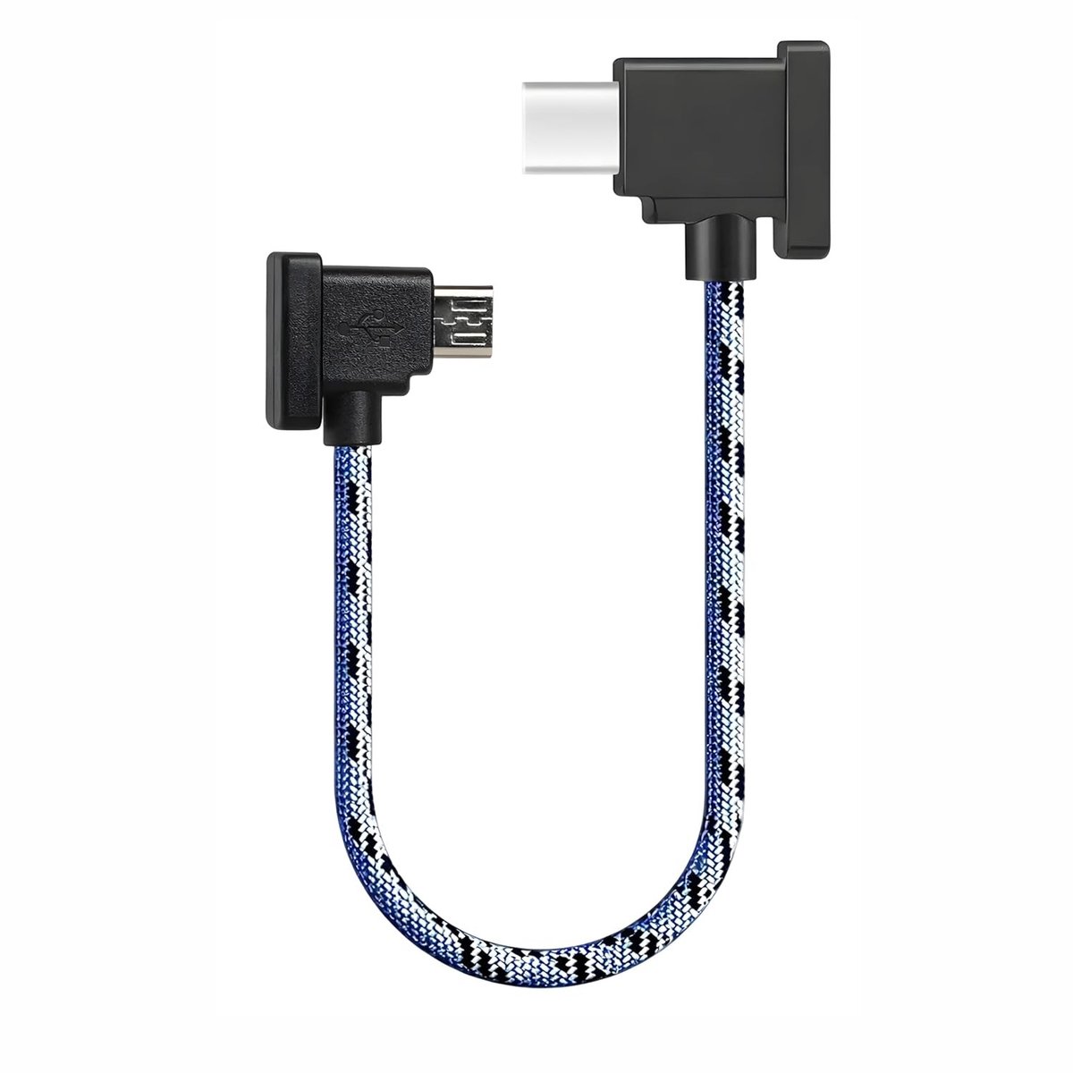 USB C naar USB Micro Kabel 30cm - Nylon, Geschikt voor Drones, RC Controllers en Smartphones, OTG Gegevensoverdracht Kabel