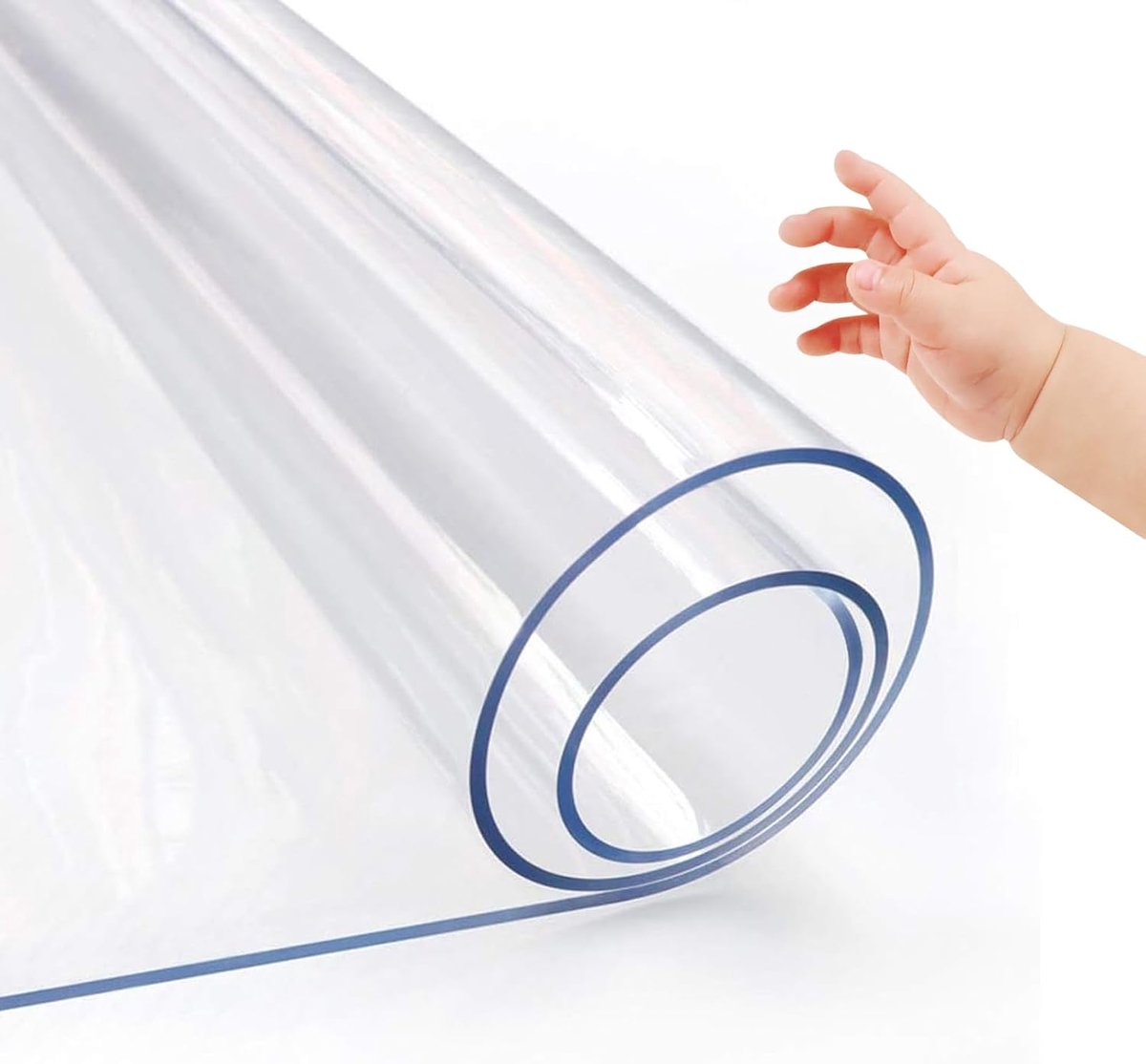 SnelShoppen - Tafelfolie Transparant 1,5 mm - 40 x 80 cm Doorzichtig Tafelkleed met Afgeschuinde Rand - PVC Tafelbescherming - Antislip en Krasbestend
