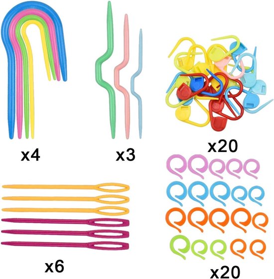 53-delige Haaknaalden Set voor Beginners - Plastic Naalden, Breiaccessoires en Haakaccessoires — afbeelding 5