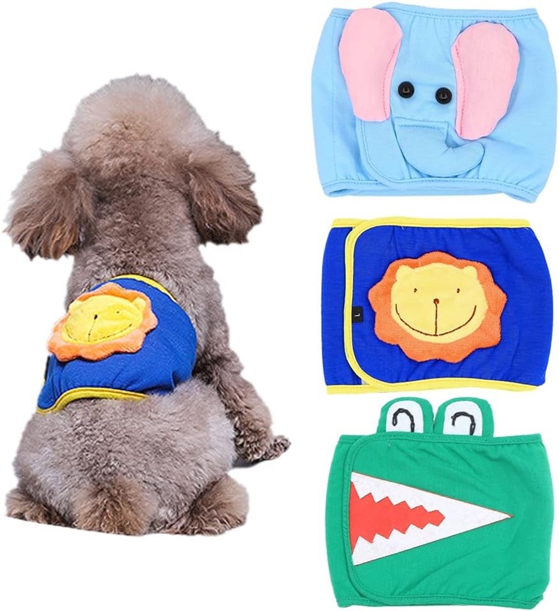 Herbruikbare en Wasbare Hondenluier voor Reuen - 3 Stuks - Zachte Buikband voor Kleine en Middelgrote Honden met Schattig Ontwerp