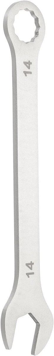 Superdunne combinatie sleutel 14mm - RVS, zilver, duurzaam, professioneel gereedschap voor precisiewerk