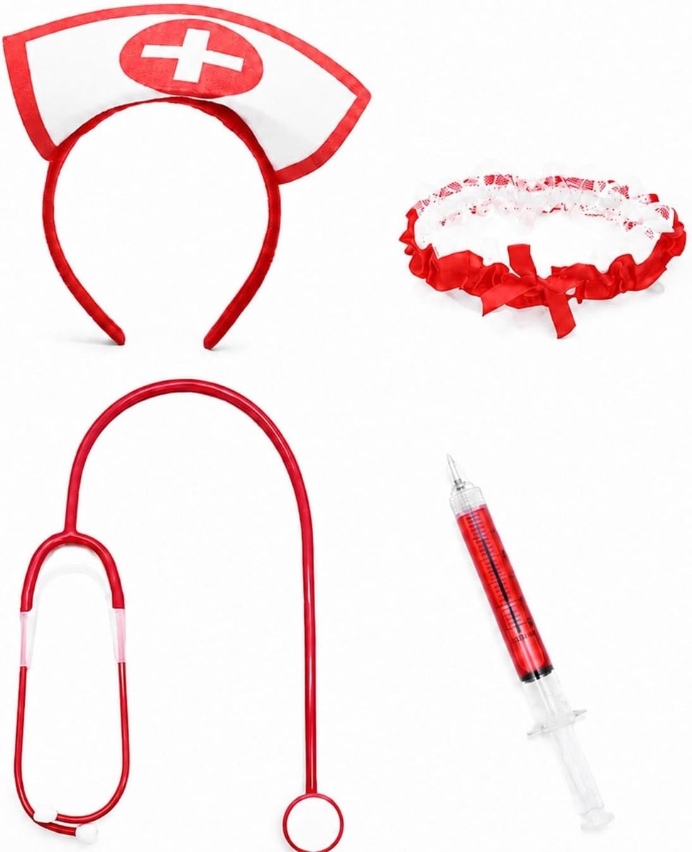 Verpleegster Kostuum voor Vrouwen - 4 Delige Set voor Halloween, Feest en Cosplay