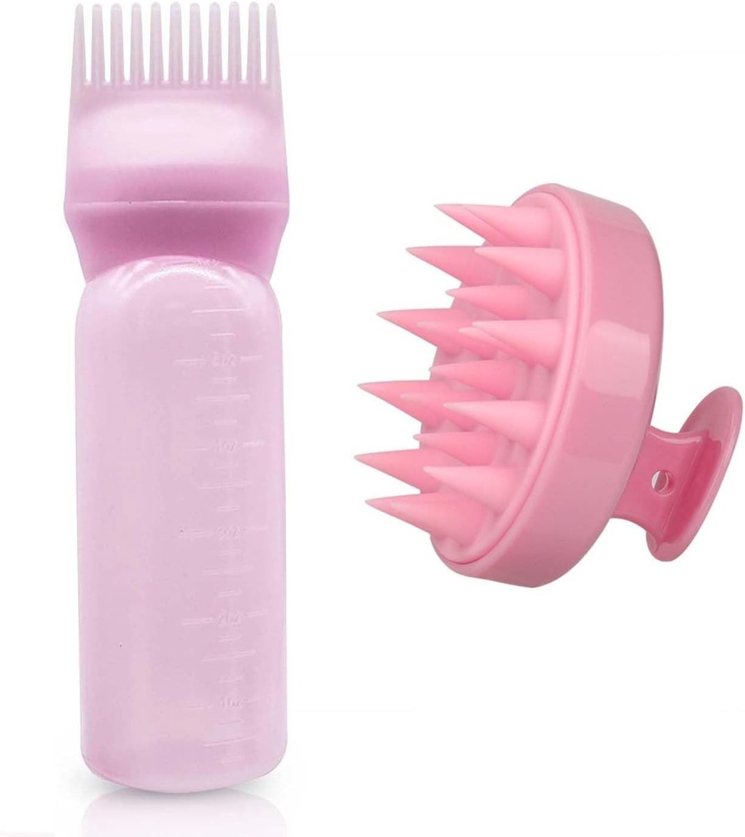Scalp Massager en Squeeze Comb Applicator Fles met Gegradueerde Schaal voor Thuisgebruik en Ontspanningstools