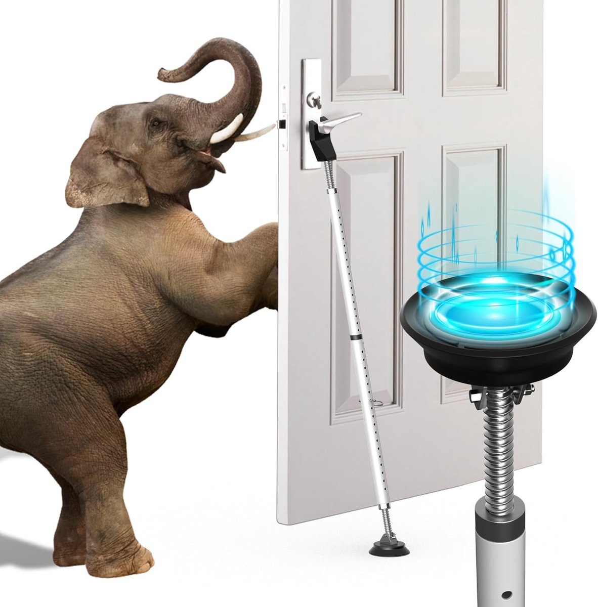 Deurbeveiliging zonder boren met telescopische stang 77-122 cm, stalen klemstang voor veiligheid van voordeur, balkon- en schuifdeuren, eenvoudig te installeren en effectief tegen inbraak.
