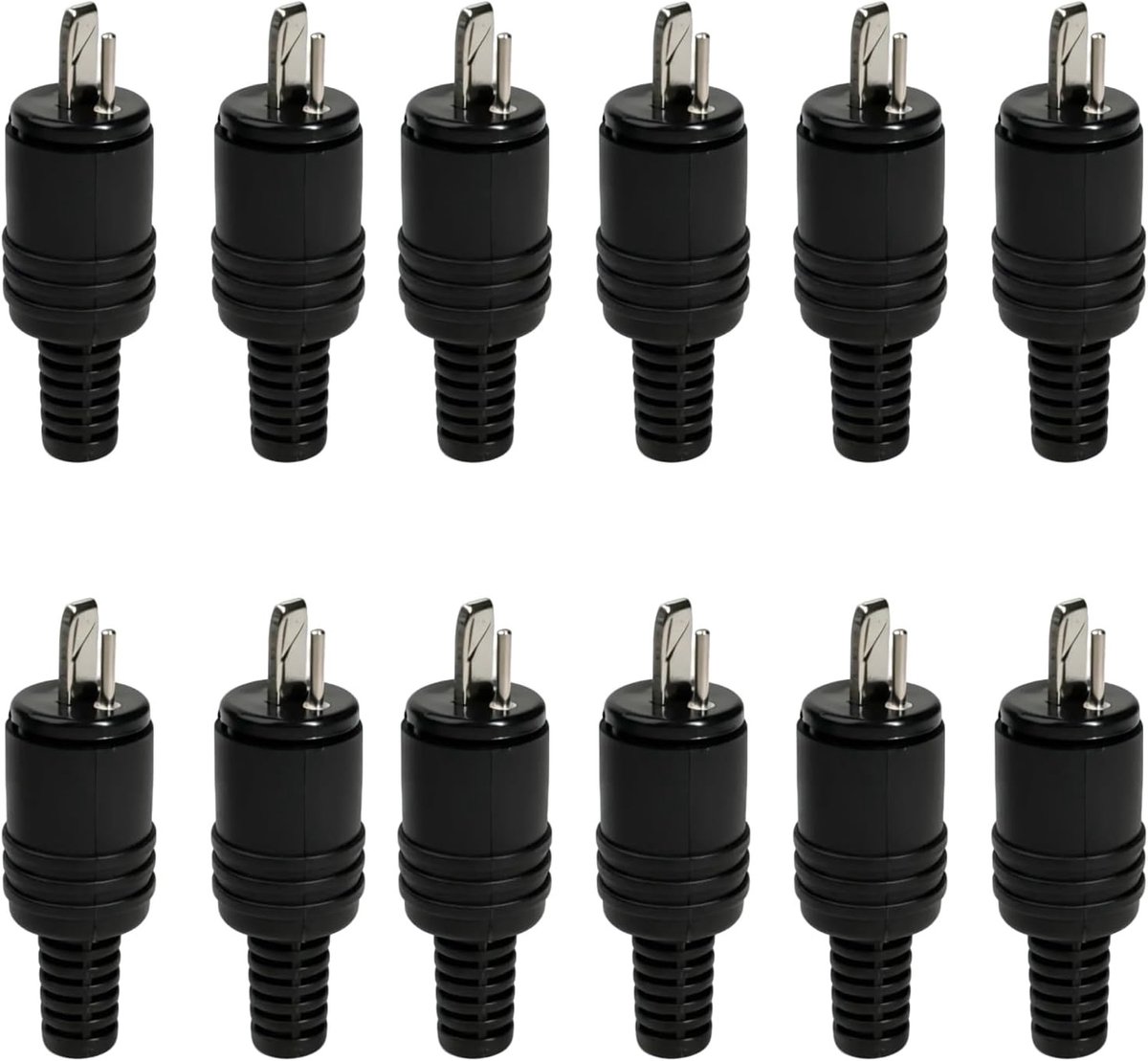 12 Stuks 2-Pin DIN Luidsprekerconnectoren met Schroefklemmen - Mannelijke en Vrouwelijke Hi-Fi Connectoren voor Eenvoudige Installatie - Ideaal voor Luidsprekers, Geen Soldeerwerk Vereist, Geluidsverbetering, Audioverbindingen, Installatiegemak