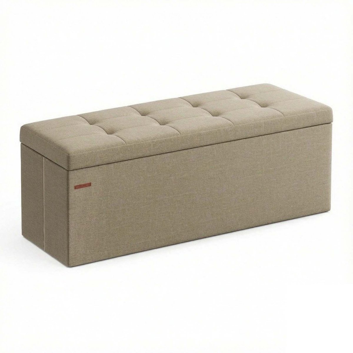 Opbergbank Voetenbank 38 x 110 x 38 cm bruin 131L grote inhoud Ruimtebesparend opvouwbaar ontwerp met afneembare scheidingswand Dikke en comfortabele zitting Stabiele en stevige constructie Geschikt voor woonkamer slaapkamer en gang