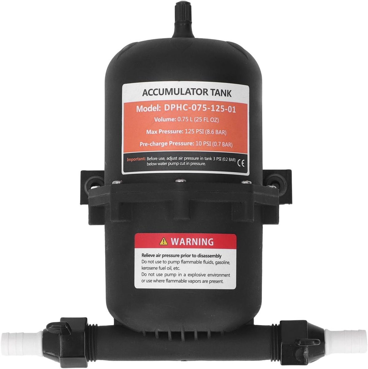 Universal RV Prepressure Accumulator Tank, 0.75L 125PSI Preprinted Water Accumulator Tank, Extends Pump Life, Easy - ShopVlot
