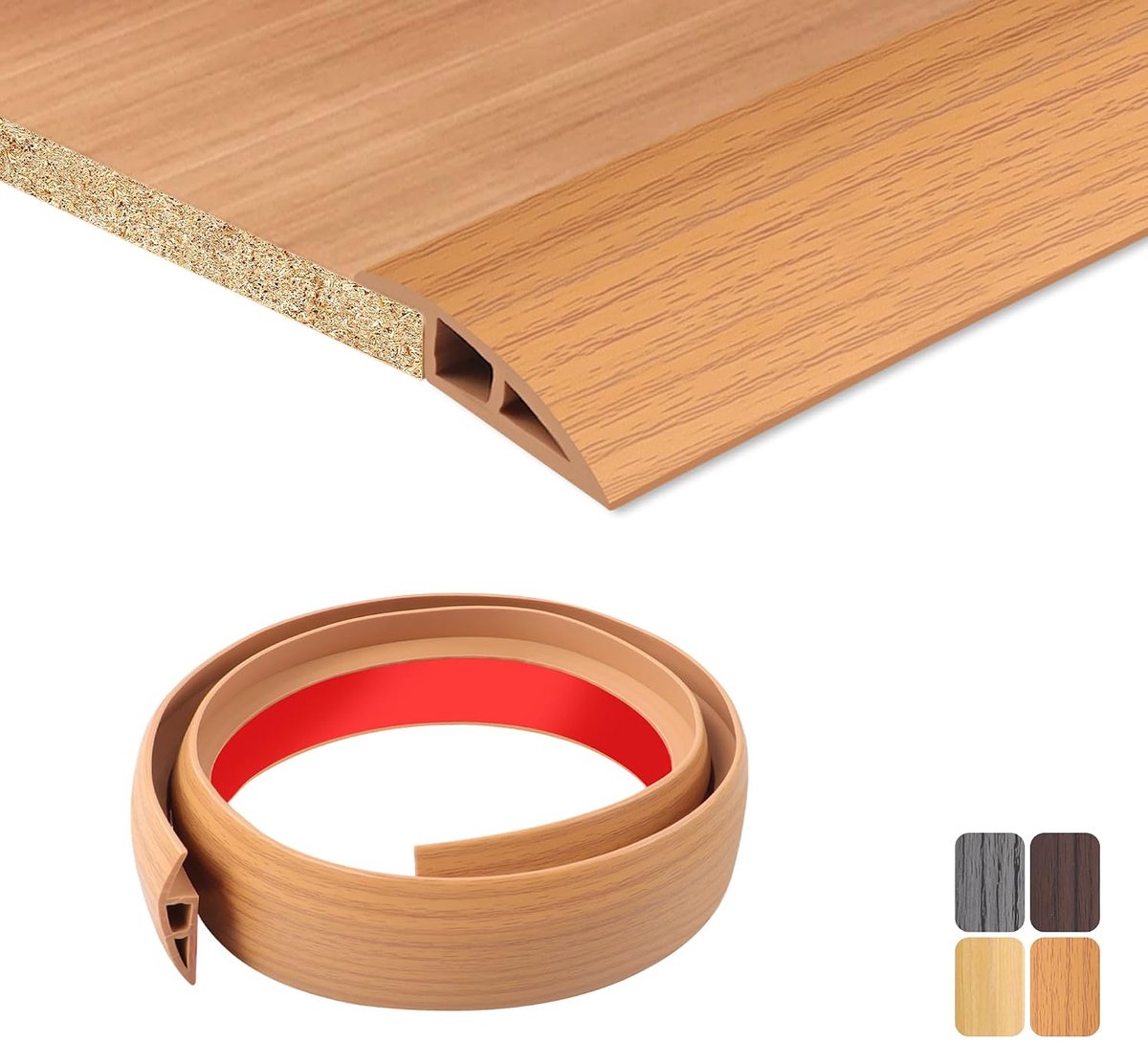 100 x 7 cm threshold height for floors, self-adhesive, flexible transition profile for floors, PVC, for doors, tiles - ShopVlot