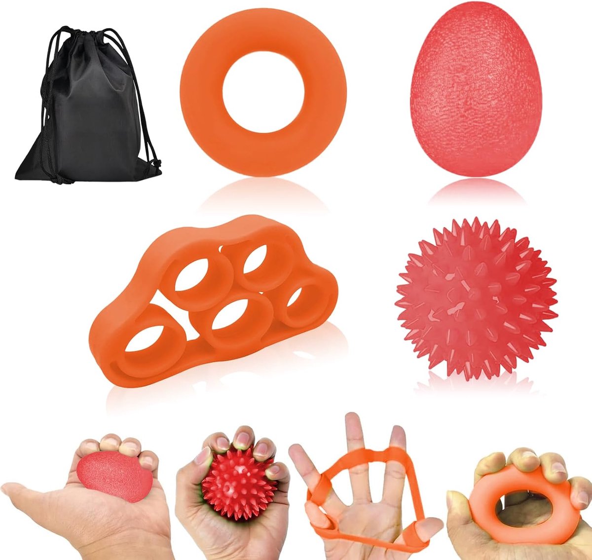 Handtrainer, vingertrainer, handtrainer, handtrainer, egelbal, zachte kneedbal, stressbal, kneedbal voor handtherapie - ShopVlot