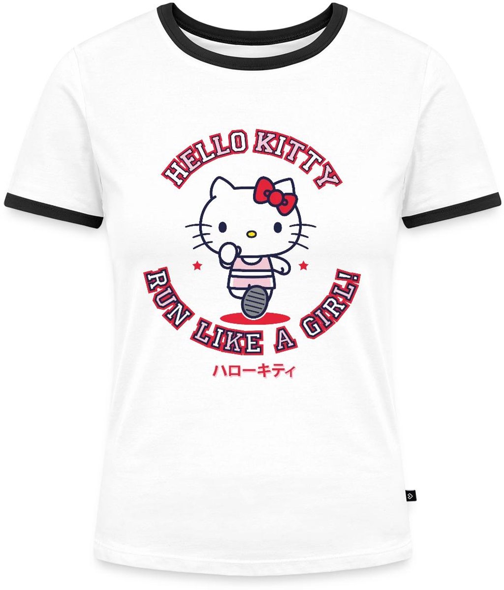 Hello Kitty Run Like A Girl Vrouwen Contrast Shirt