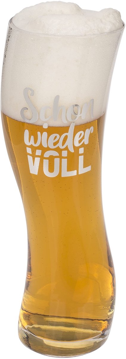 Dailygoods- Bierglas Grappig Design - Bierbeker 569 ml - Cadeau voor Bierliefhebbers - Vaderdag Cadeau - Uniek en Nuttig - Geschikt voor Feesten - Bierpul