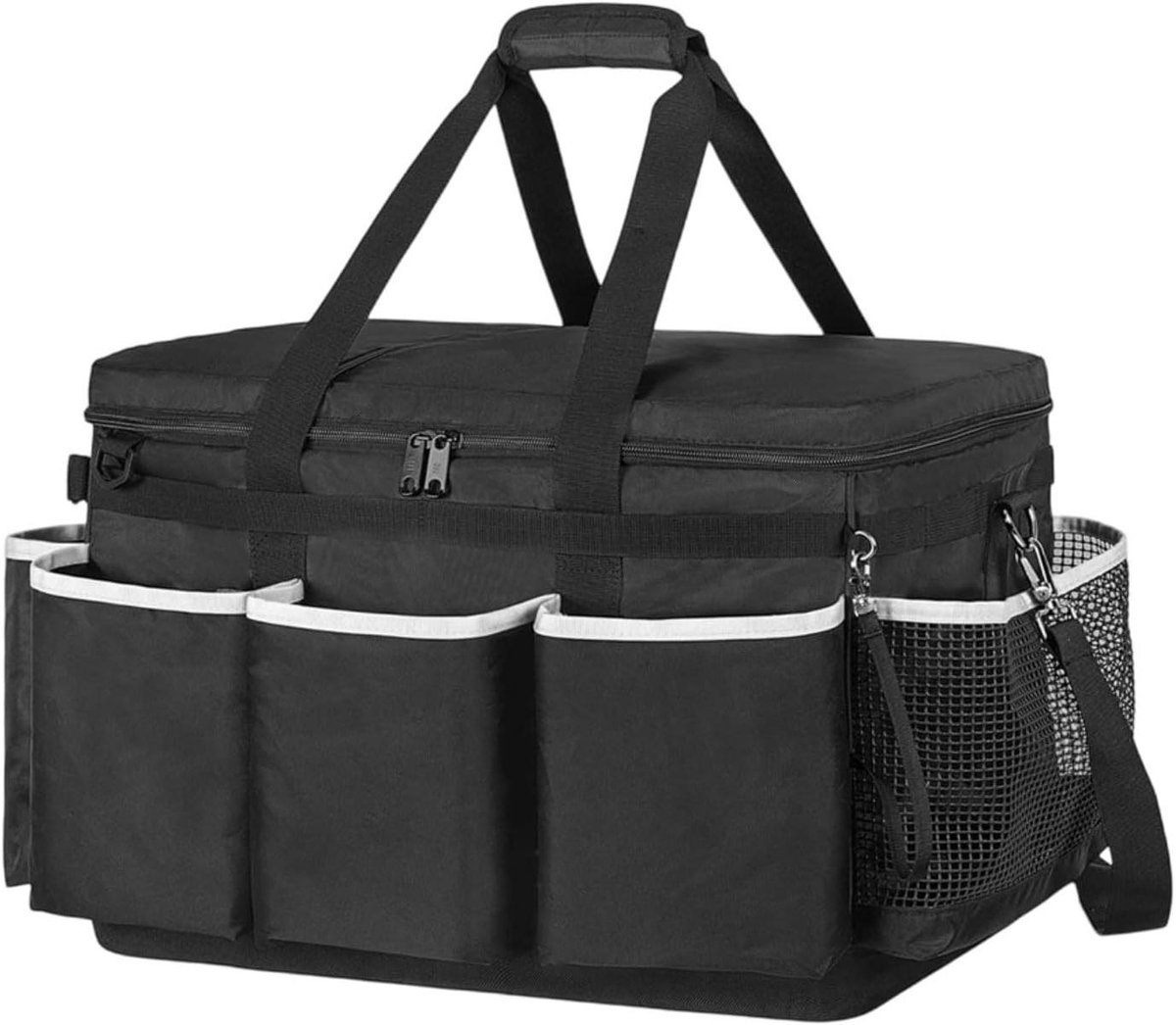 Reinigingstas XXL - Opbergtas Organizer - Auto Onderhoud - Harde Bodem - 48 cm - Zwart