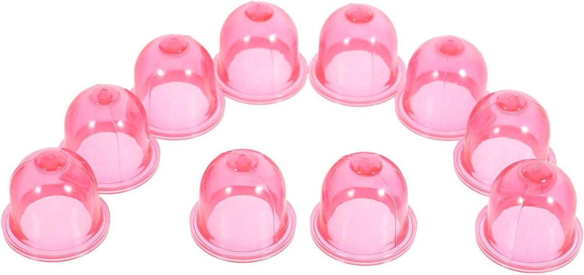 Olie Cups - Primer Bollen - Tuingereedschap Onderhoud - Transparant Ontwerp - 10 Stuks - Rood