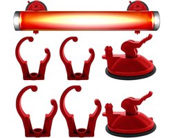 Aquarium Verwarmer Clip - Verwarmingsstaaf Houder - Aquarium Organisatie - Draaibare Buisklem - 2.2-3.6 cm - Zwart