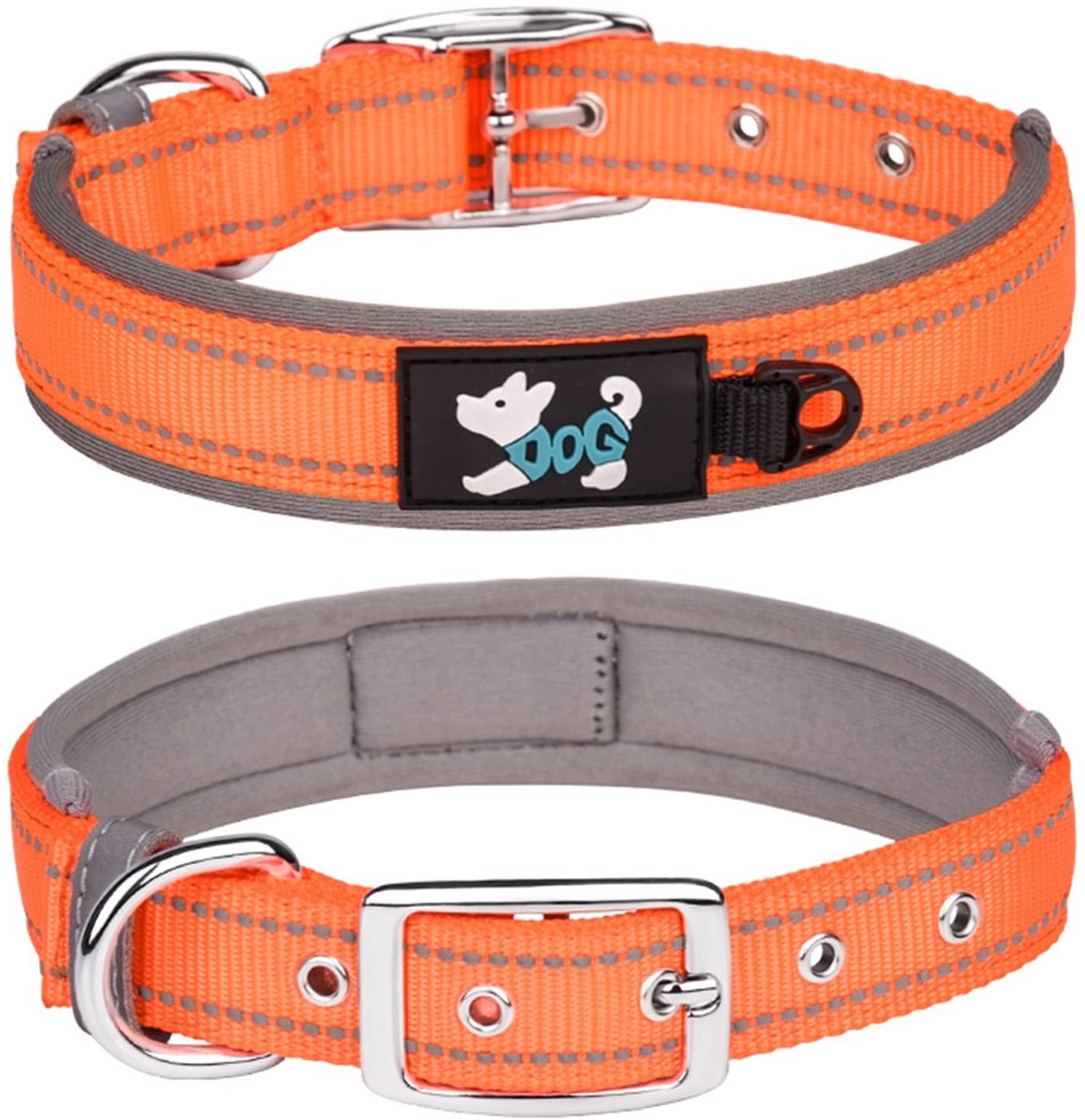 Dailygoods- Halsband Verstelbaar - Hondenhalsband Zacht Neopreen - Reflecterende Huisdierhalsband - Nylon - Voor Grote Honden - Maten S/M/L/XL