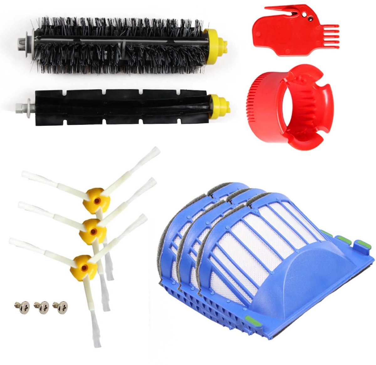 Dailygoods- Stofzuiger Onderdelen 10 Pack - Vervangende Onderdelen - Geschikt voor iRobot Roomba 500/600 Serie - Inclusief Installatietools - Verbeterde Reinigingseffectiviteit - Stofzuigeraccessoires