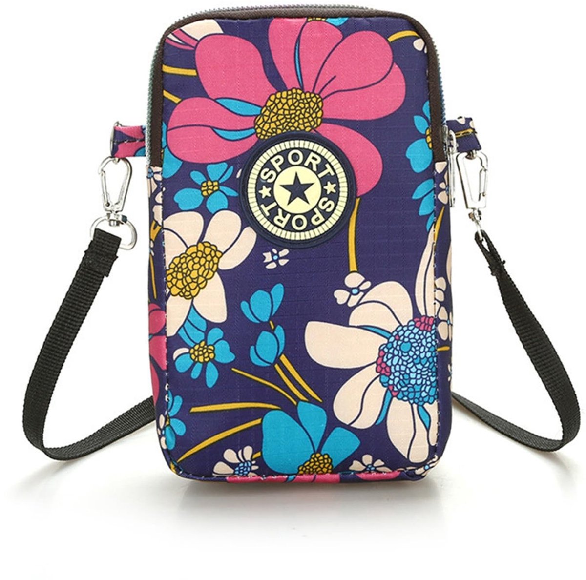 Dailygoods- Telefoontas Lichtgewicht - Telefoontas Dames - Crossbodytas - Portemonnee Tas - Mini Tas - Zacht Nylon 17x10 cm - Schoudertas